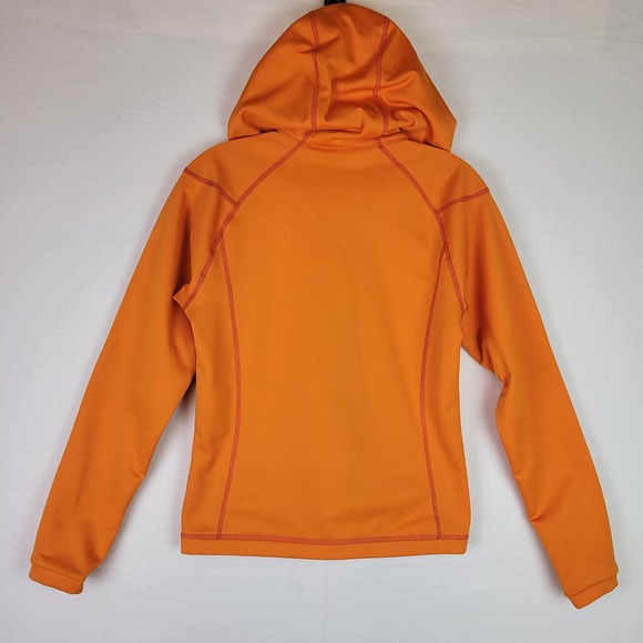 Kjus Womens Golf Hooded Jacket Full Zip Pockets Size Small Orange Activewear - Picture 8 of 8
